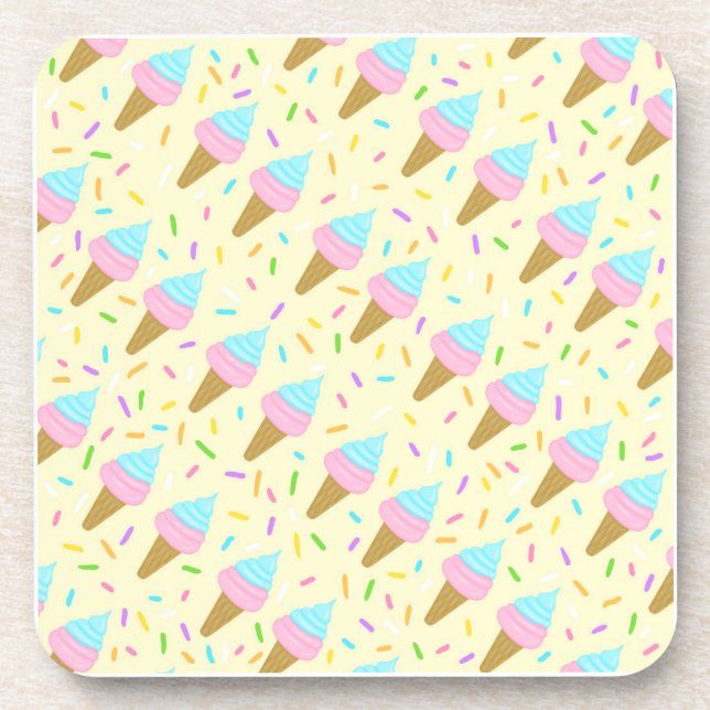 Porta-copo Almofada fofa com estampa contínua de sorvetes (Frente)