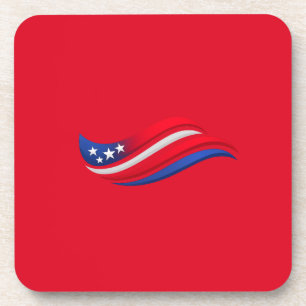 Porta-copo Almofada USA Stars & Stripes Wave   Vermelho Branc