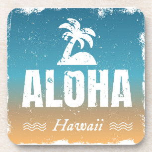 Porta-copo Aloha Havaí retro