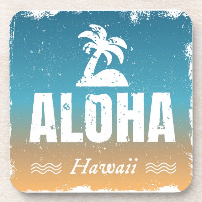 Porta-copo Aloha Havaí retro (Frente)