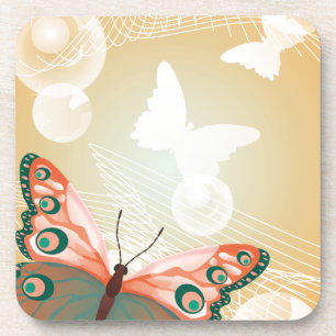 Porta-copo Aloha Hawaiian Butterfly Love Art Destinage