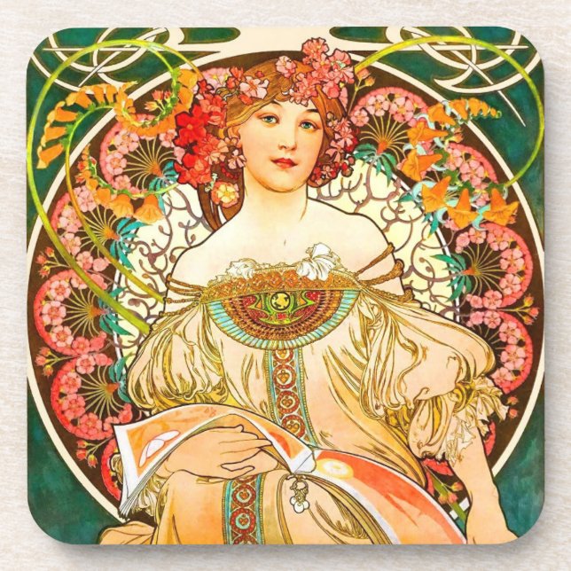 Porta-copo Alphonse Mucha Art Nouveau Daydre (Frente)