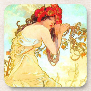 Porta-copo Alphonse Mucha Art Nouveau Summer