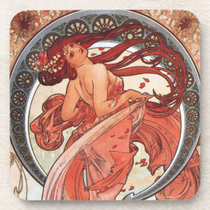 Porta-copo Alphonse Mucha Dance 1898 Art Nouveau Vintage