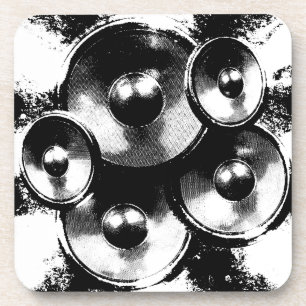 Porta-copo Alto-falantes de música preto e branco