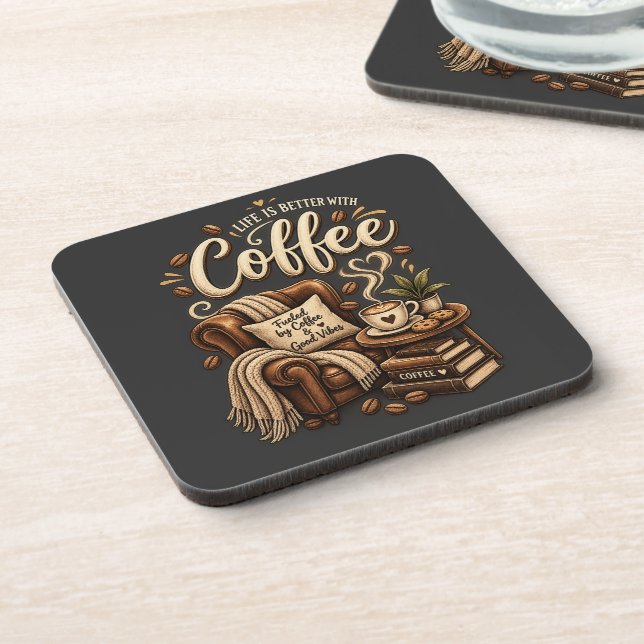 Porta-copo Amante de Café – A Vida é Melhor Com Café (Left Side)