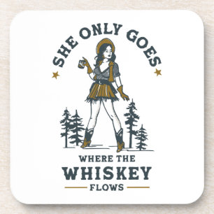 Porta-copo Amante de Whisky Engraçada Vintage Caubói Feminino