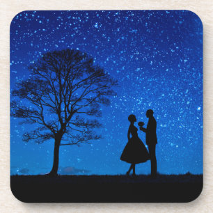 Porta-copo Amantes sob uma lua cheia