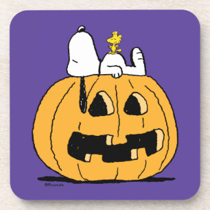 Porta-copo Amendoins  Estopia e Woodstock Jack-O-Lanterna