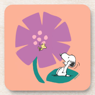 Porta-copo Amendoins Ilustração da Natureza: Flor Roxo