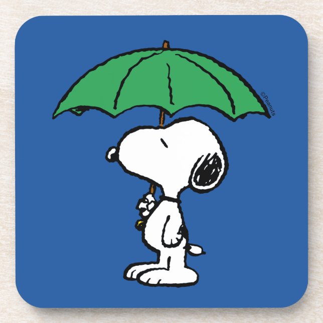 Porta-copo Amendoins | Snoopy Green Umbrella (Frente)