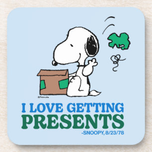 Porta-copo Amendoins Snoopy I Love Getting Present