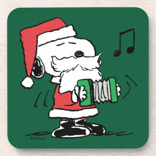 Porta-copo Amendoins Snoopy Santa Claus Accordian