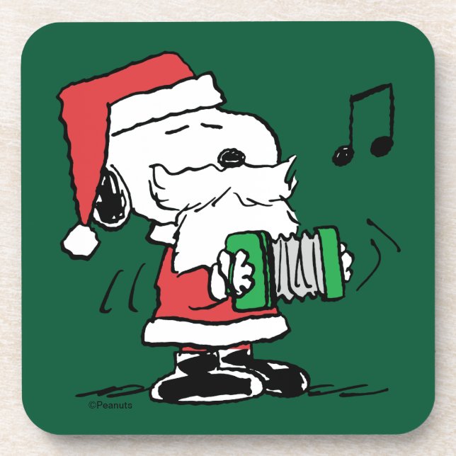 Porta-copo Amendoins | Snoopy Santa Claus Accordian (Frente)