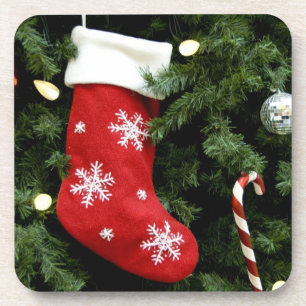 Porta-copo América do Norte. Condecorações de Natal na árvore