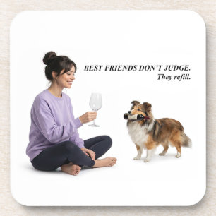 Porta-copo Amigo Vinho Sable Sheltie