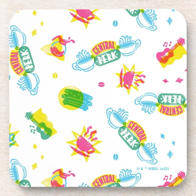 Porta-copo AMIGOS™ | Padrão Central Perk Neon (Frente)