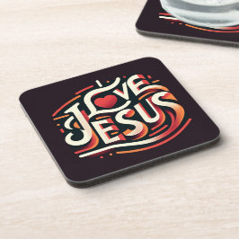 Porta-copo Amo Jesus Retro Christian