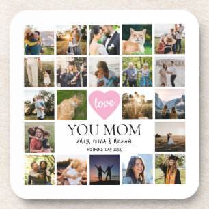 Porta-copo Amo-Te, Mãe, Dia de as mães Da Colagem De Fotograf