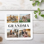 Porta-copo Amo-Te Vovó Personalizada 4 Colagem Fotográfica<br><div class="desc">Digamos que te amamos a vovó com portas copos personalizadas de presentes com 4 de suas fotos favoritas e nomes de netos. Todo texto neste design é editável para que você possa adicionar sua própria mensagem ou texto. Disponível em diversas cores,  estilos e produtos.</div>