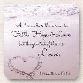 Porta-copo Amor da esperança da fé, 1 13:13 dos Corinthians,