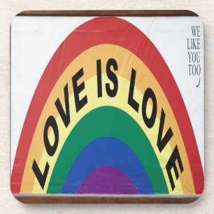 Porta-copo Amor é Arco-Íris