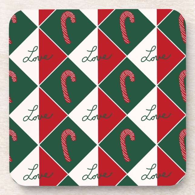 Porta-copo Amor e Bengalas de Natal (Frente)
