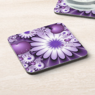 Porta-copo Amor em Florais e Corações Abstratos Fractal