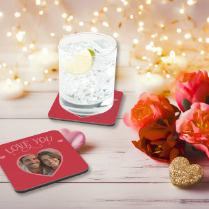 Porta-copo Amor Foto Personalizada Coração Romântico