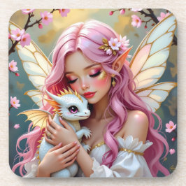 Porta-copo An Elegant Fairy and her Baby Dragon Personalized