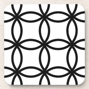 Porta-copo Anéis brancos e pretos