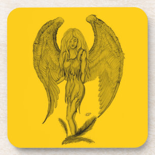 Porta-copo Angel Black e yellow design