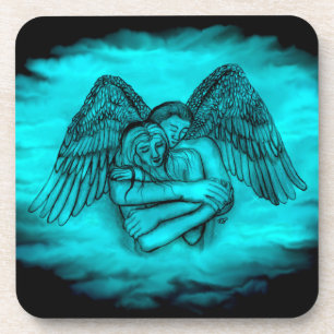 Porta-copo Angel Eros in Love, design preto e verde