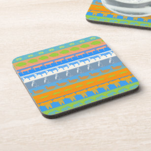 Porta-copo Animais Coloridos Retroativos Padrão Moderno de S