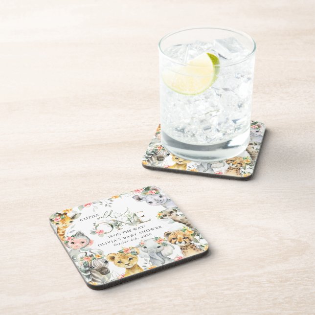 Porta-copo Animais Selvagens, Safari, Flores, Chá de fraldas (Lado Direito)