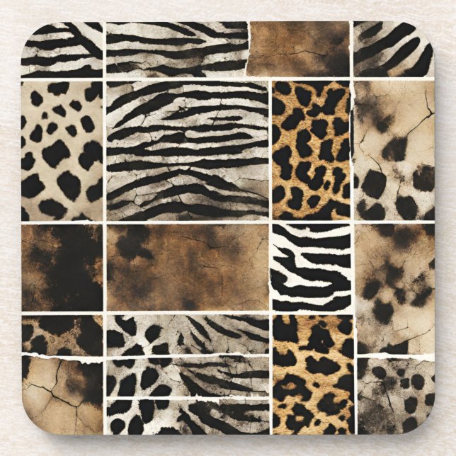 Porta-copo Animal Print - Hard Plastic Coasters (Frente)