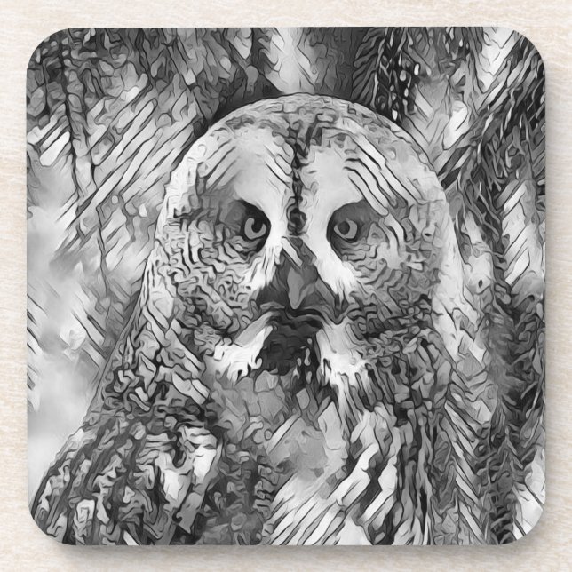 Porta-copo AnimalArtBW_Owl_001 (Frente)