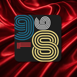 Porta-copo Aniversário de 40 anos Abstrato Listra Retro Vinta