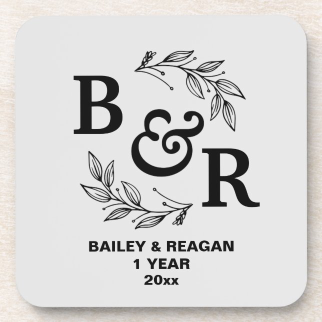 Porta-copo Aniversário de Casamento de ruas Deixa Motif Monog (Frente)