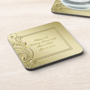 Porta-copo Aniversário de casamento do ouro 50th do Flourish