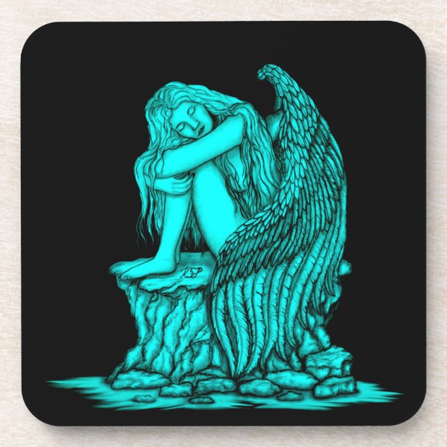 Porta-copo Anjo dormindo na pedra (Frente)