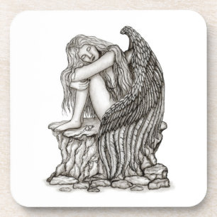 Porta-copo Anjo dormindo na pedra