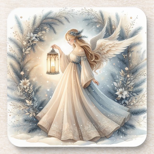 Porta-copo Anjo Lanterna Celestial de Inverno da Paz (Frente)