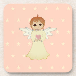 Porta-copo Anjo Pequeno Fofo em Rosa Coral Claro