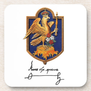 Porta-copo Anne Bolena Assinatura e Casaco de Armas