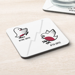 Porta-copo Antes e depois do café Zombie para o francês Engra