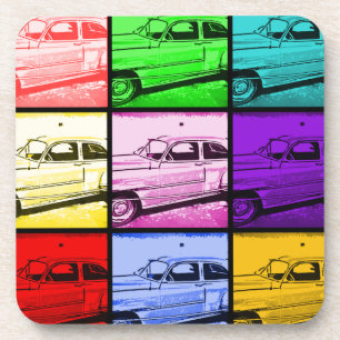 Porta-copo Antigo Classic Car Watercolor Pop