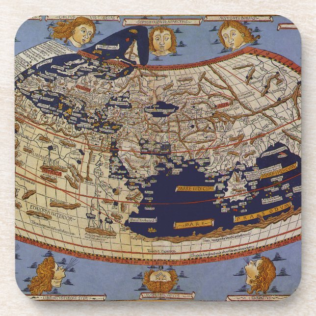 Porta-copo Antique Ptolemaic World Map, Johannes of Arnsheim (Frente)