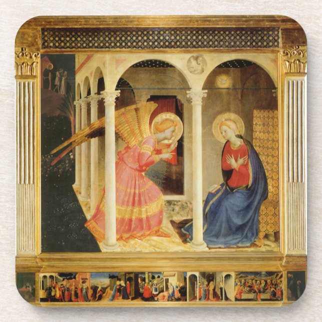 Porta-copo Anunciação por Fra Angelico, Arte Fino Renascentis (Frente)