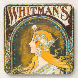Porta-copo Anúncio de Alphonse Mucha Vintage Whitman